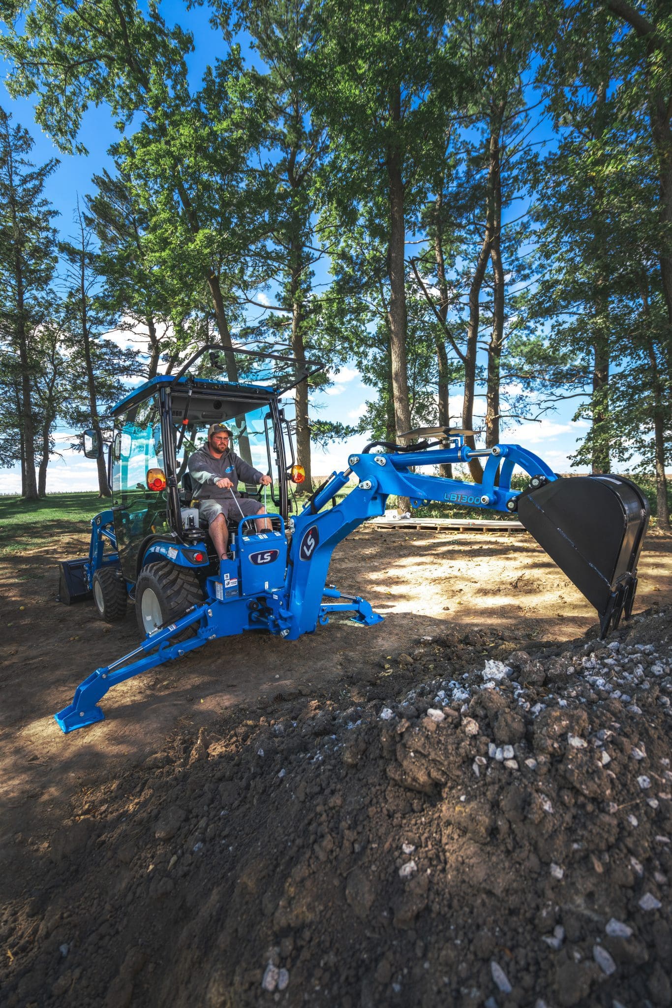 LS Tractor outside