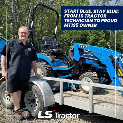 LS MT125 compact tractor with front loader and backhoe